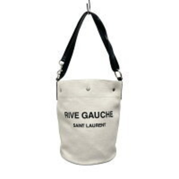 Saint Laurent Paris RIVE GAUCHE BUCKET BAG Shoulder Bag Ivory White - Picture 1 of 5